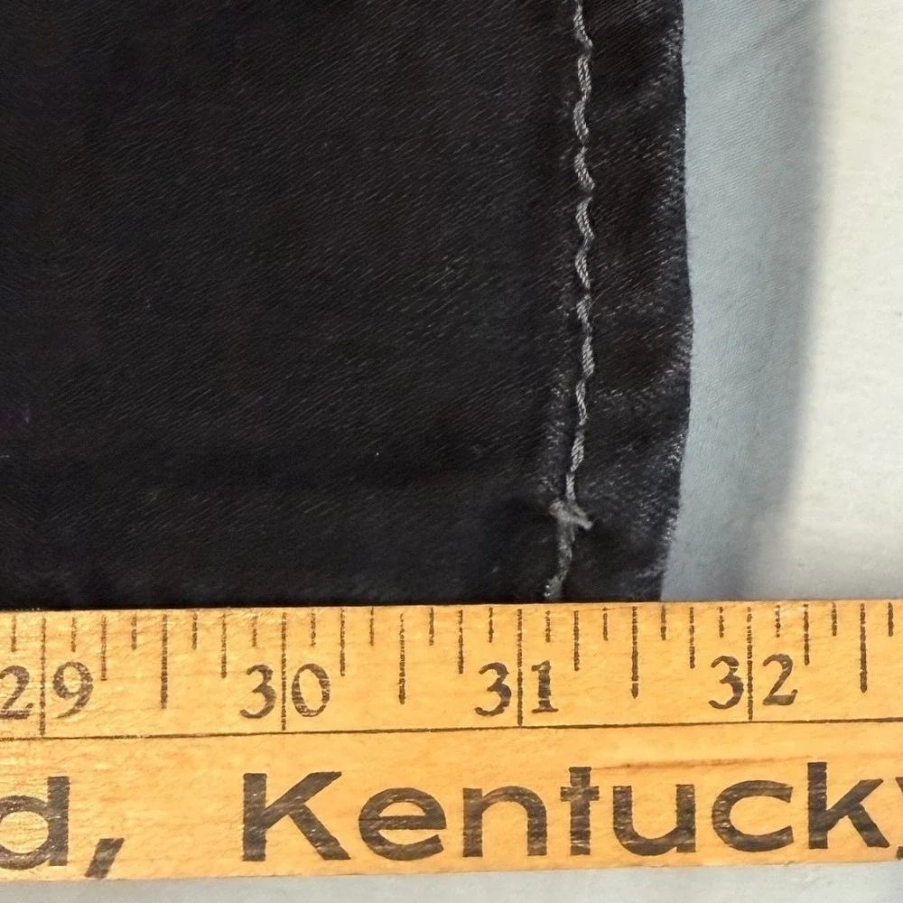 True Religion Ricky Relaxed Straight Black Jeans Contrast Stitch Size 29 Mens